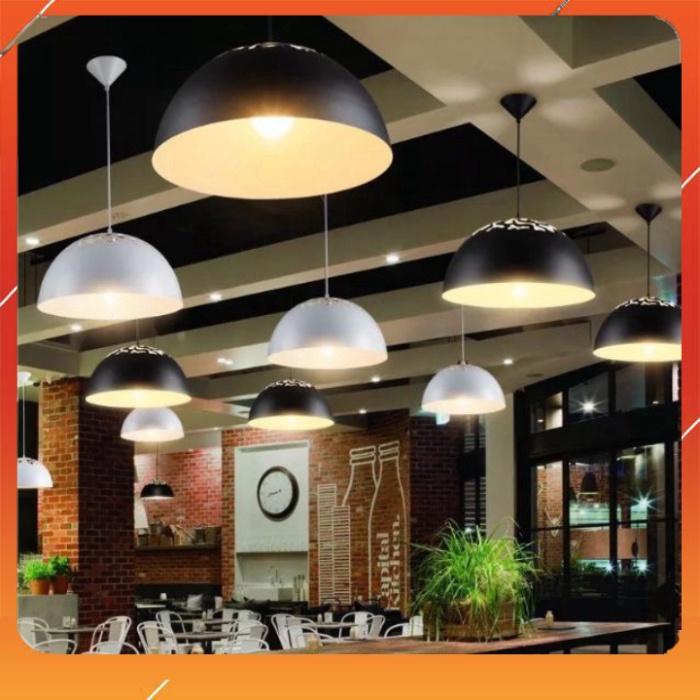 Đèn thả chao tròn đen phi 300 cắt lâze họa tiết hoa văn HL1003-300