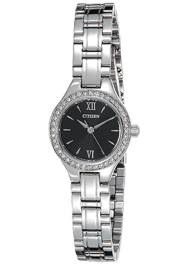 Đồng Hồ Nữ Citizen Đính Đá Swarovski Dây Thép Không Gỉ EJ6090-53E - Mặt Đen