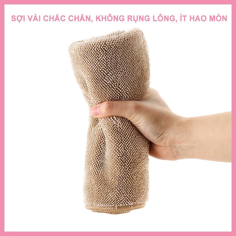 Khăn Lau Sợi Tre MyJae Lau Bếp, Lau Tay Đa Năng Hút Nước Tốt 2 Mặt Có Móc Treo 30cm x 42cm