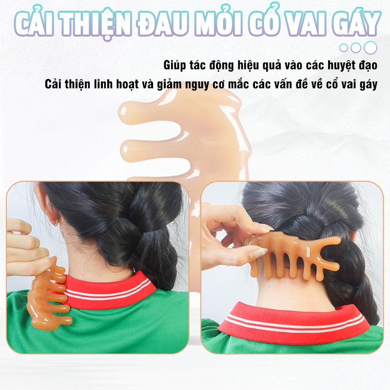 Lược massage kinh tuyến, massage da đầu Nikio NK-03C2 - Chăm sóc thư giãn đầu óc, Massage các huyệt bị trên mặt