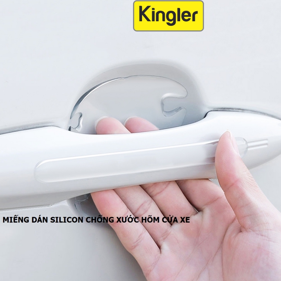 4 Miếng Silicone Dán Chống Xước Hõm Tay Nắm Cửa ôtô, Bảo Vệ Hõm Cửa Tránh Chầy Xước, Tiện Dụng, Dễ Dán. Kingler 9000