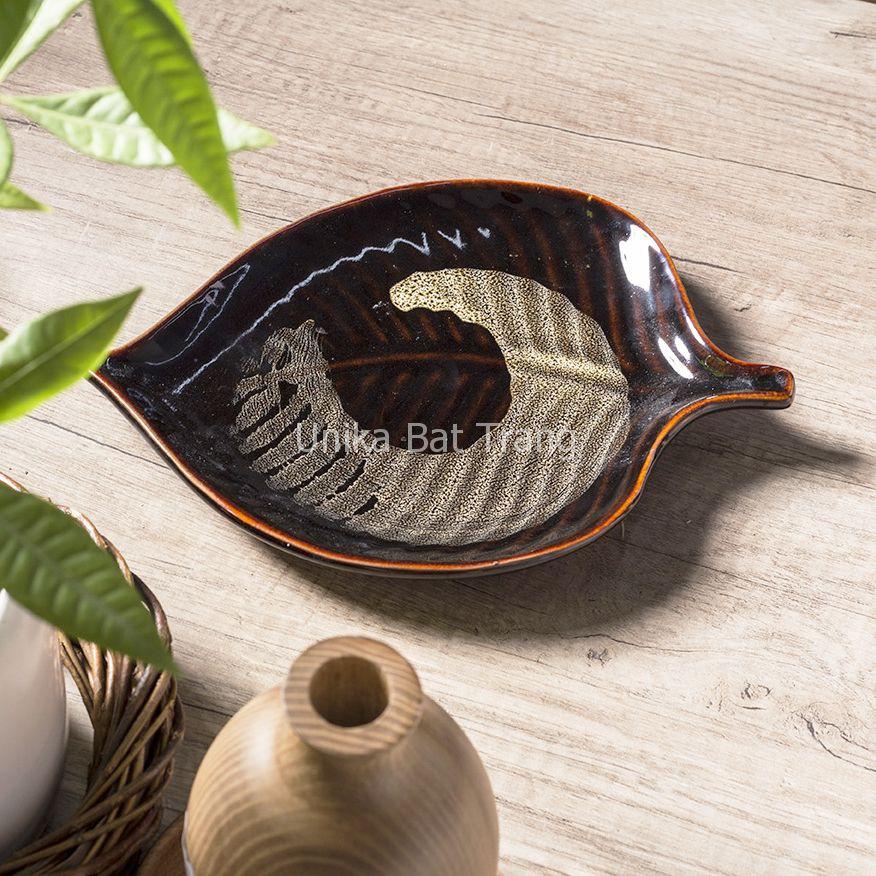 Khay Lá Xoài Men Cánh Gián - Gốm Sứ Cao Cấp Bát Tràng