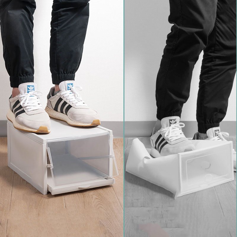 Combo 10 tặng 1 hộp đựng giày thiết kế ngăn kéo trượt nắp trong suốt , tủ đựng giày có thể xếp chồng size lớn có lỗ thoáng khí