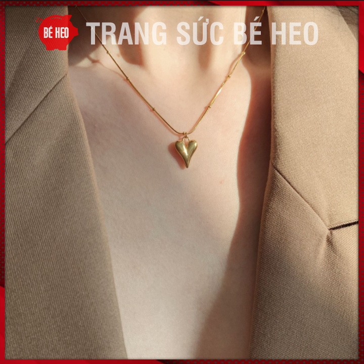 Dây chuyền titan trái tim Love you more không đen - Trang sức Bé Heo BHDC267
