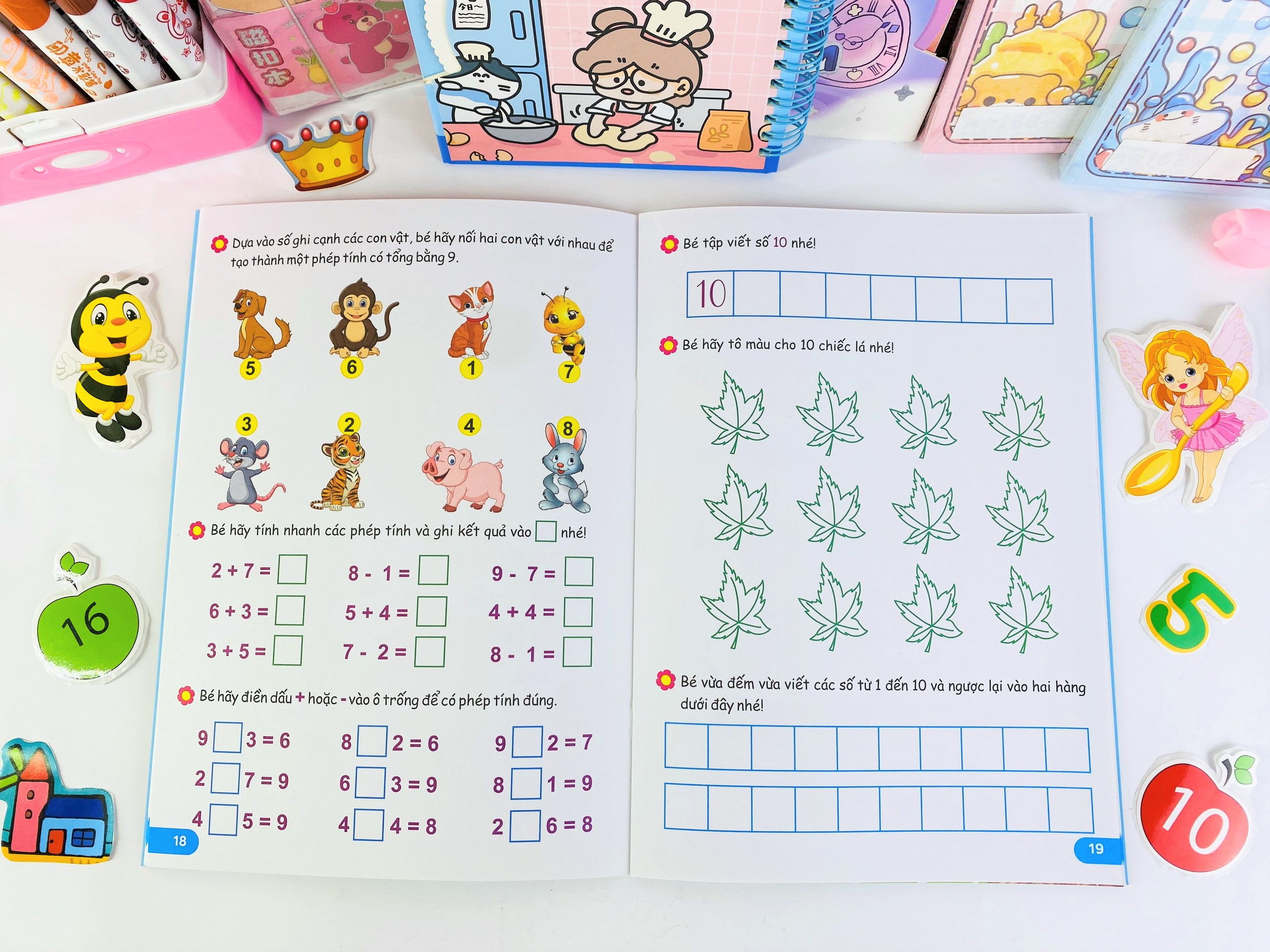 Sách - Combo 5 cuốn Tập tô tập viết chữ, số và học Toán, Hành trang vào lớp 1 - Lê Mai - ndbooks