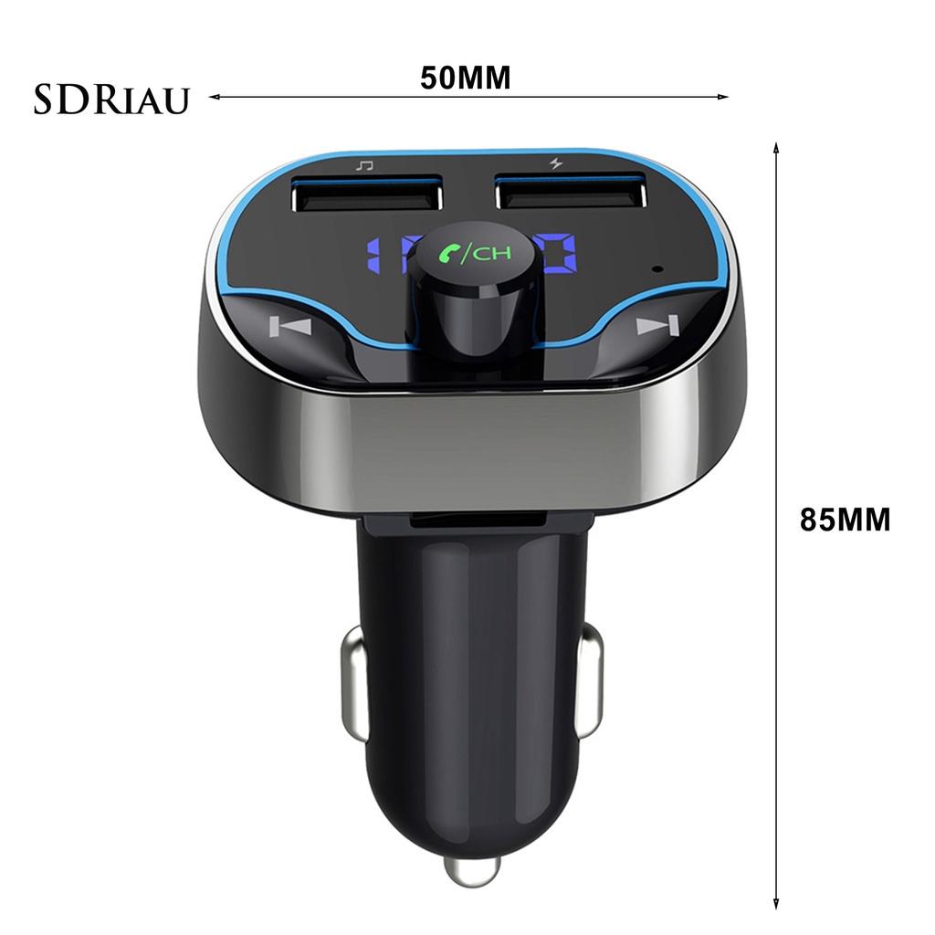 *QCDZ* T24 Bluetooth Player Noise Reduction Handsfree Black FM Transmitter Support U Disk TF Card Charger for Car