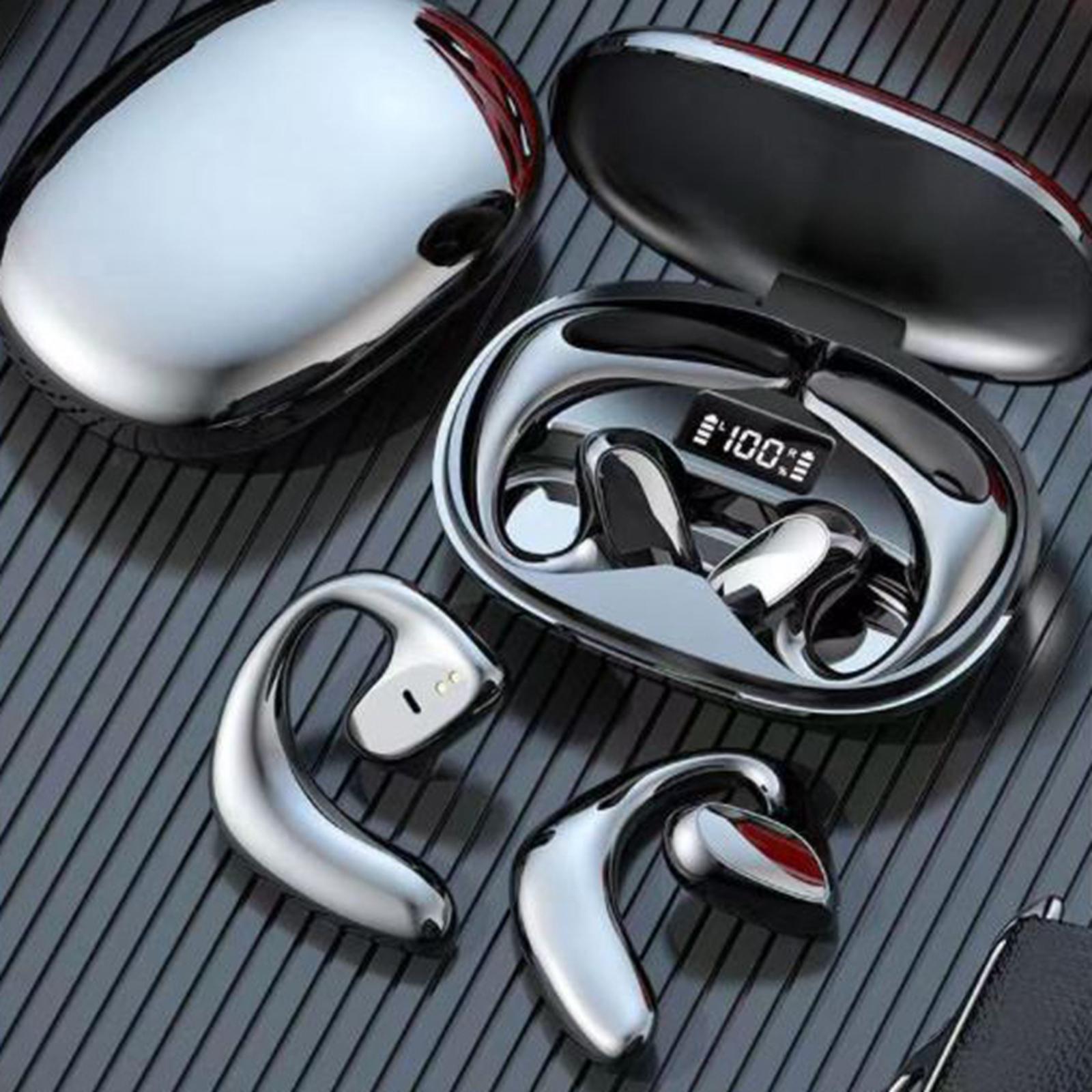 Air Conduction Bluetooth 5.1 Earbuds Ear Hook Headsets 9D Stereo with Charging Case Wireless Earphones for Running Workouts Business Driving