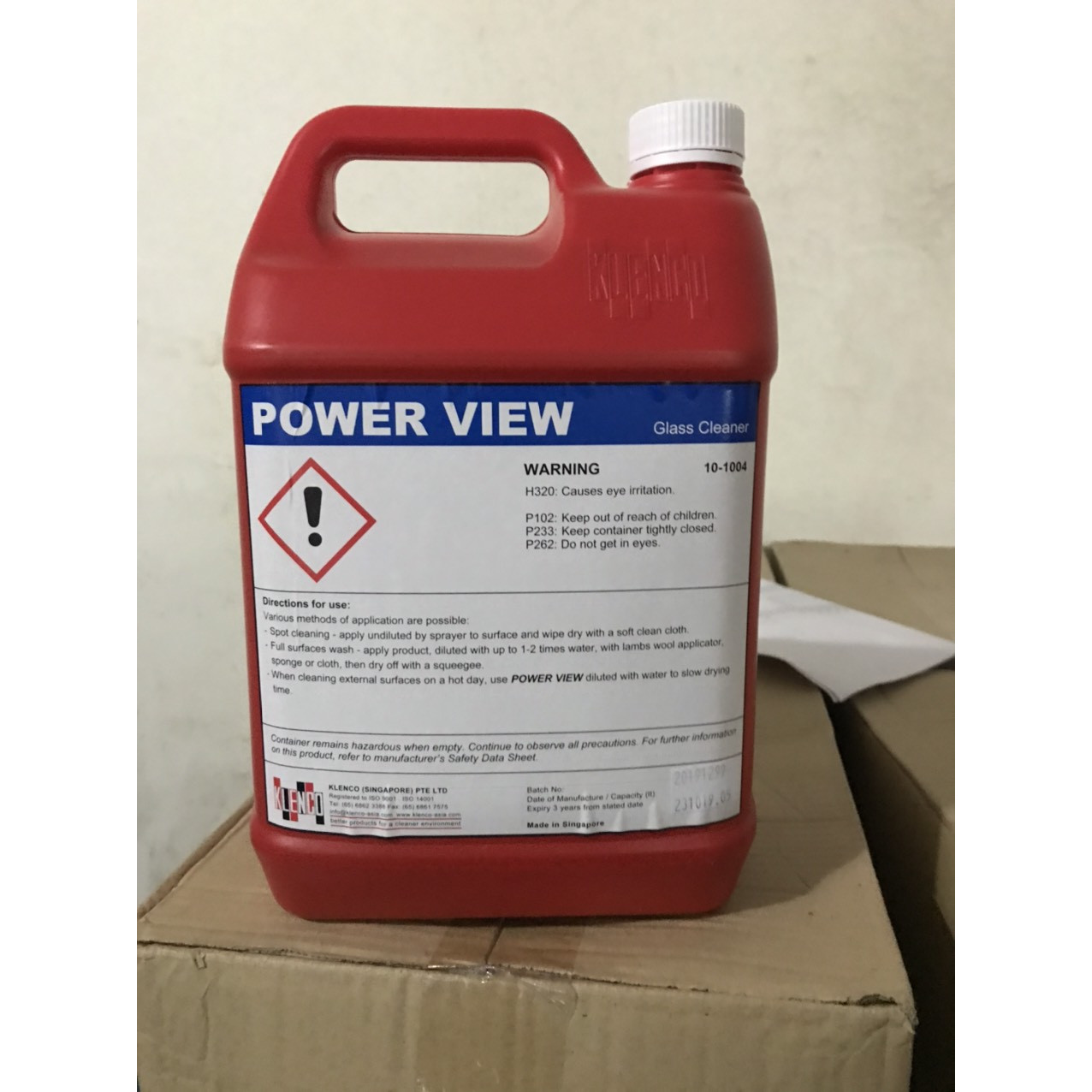 Hóa chất làm sạch kính Power View 5L Klenco Singapore