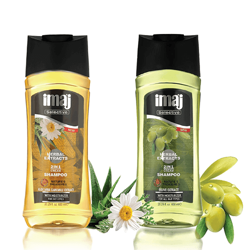 Combo 2 Chai Dầu Gội Thảo Dược 2in1 imaj Hương Olive và Hoa Cúc 600ml - Hàng Chính Hãng