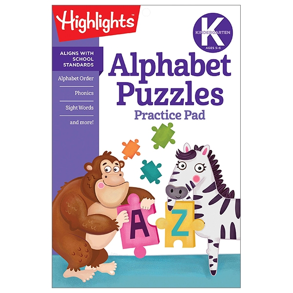 Kindergarten Alphabet Puzzles Practice Pad (Highlights Learn-on-the-Go Practice Pads)