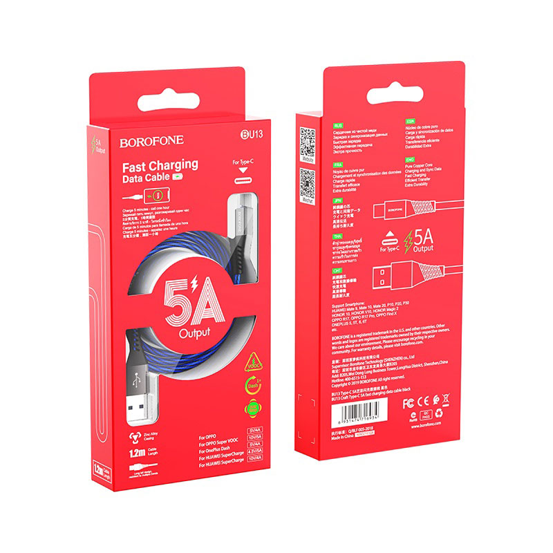 Cáp Sạc Nhanh Truyền Dữ Liệu BOROFONE BU13, 1.2m Cổng Type C - Hàng Chính Hãng
