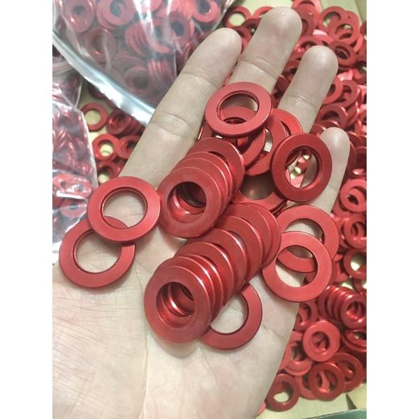 Long đền nhôm màu đỏ 6li 8li 10li 12li 14li được tiện chi tiết tỉ mỉ dày dặn