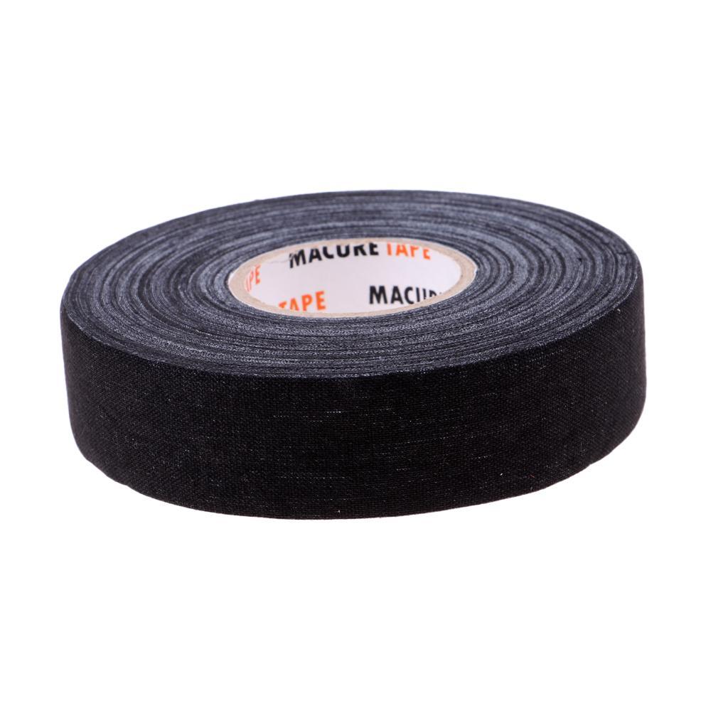 2 Roll Waterproof Adhesive Ice Hockey Cloth Stick Tape 1'' x 25yds -Black