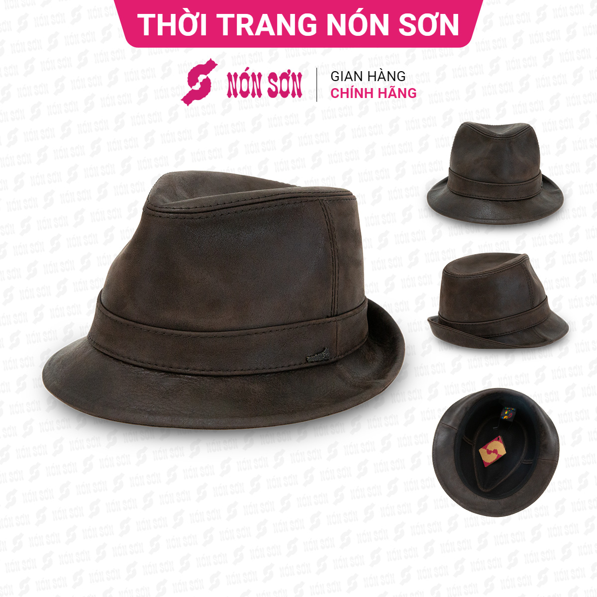 Mũ vành da cao cấp thời trang NÓN SƠN P2DA-NU1