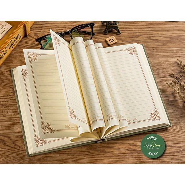 Sổ tay ghi chép kẻ ngang vintage - sổ nhật kí kẻ ngang bìa cứng phong cách cổ điển memory