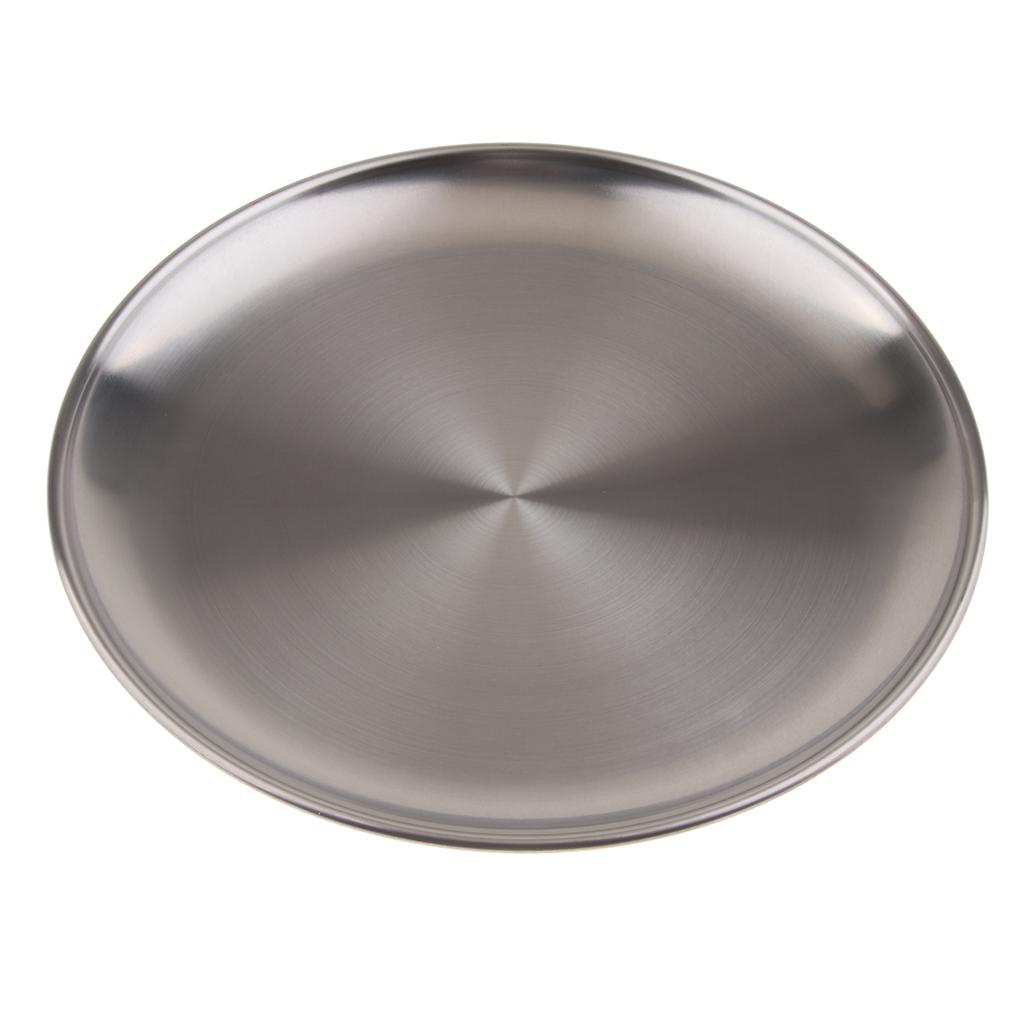 Stainless steel shallow dish barbecue plate fruit plate dinner plate