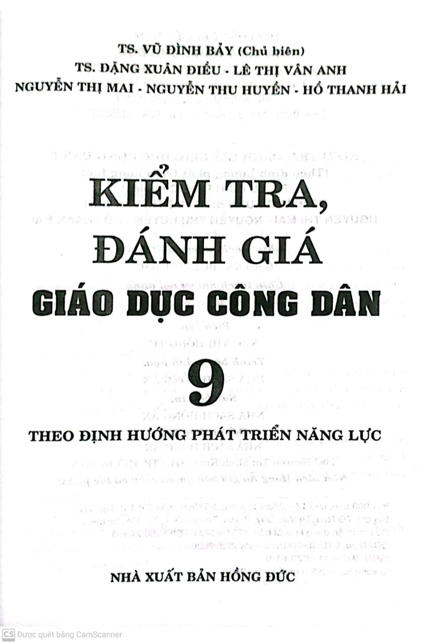 Kiểm tra, Đánh giá, Giáo dục công dân 9 theo định hướng  phát triển năng lực