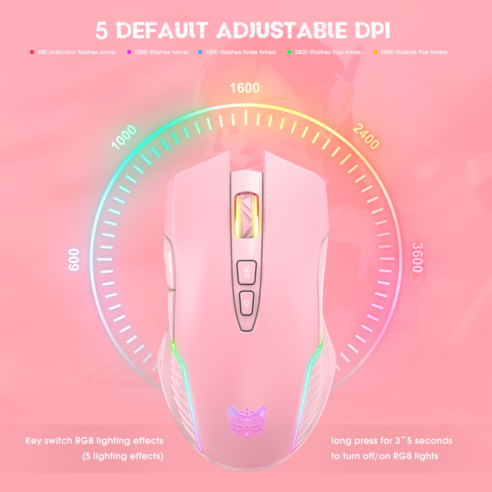 Combo Onikuma Gaming 2 Không Dây (Tai Nghe B90 Black + Chuột CW905 wireless 2.4G Black) - Hàng Chính Hãng