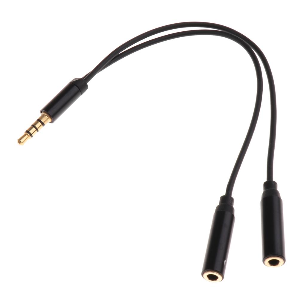 3.5mm Male to 2 Female Audio Adapter Cable for Guitar Amplifier Amp Parts