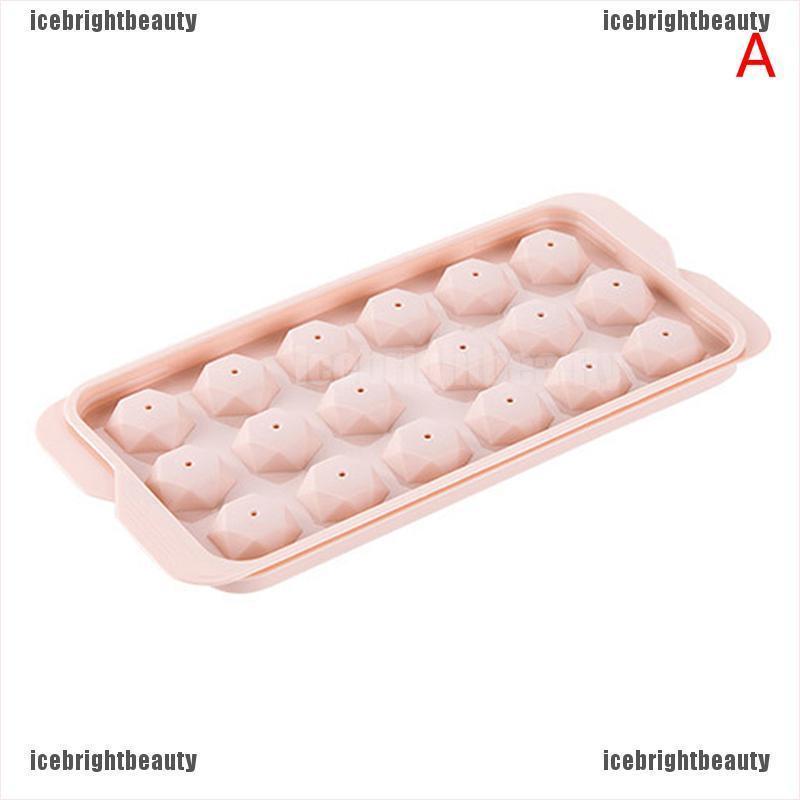 ICEB Ice Cube Tray Round Cubes Plastic Ice Cube Maker Mold with Lids