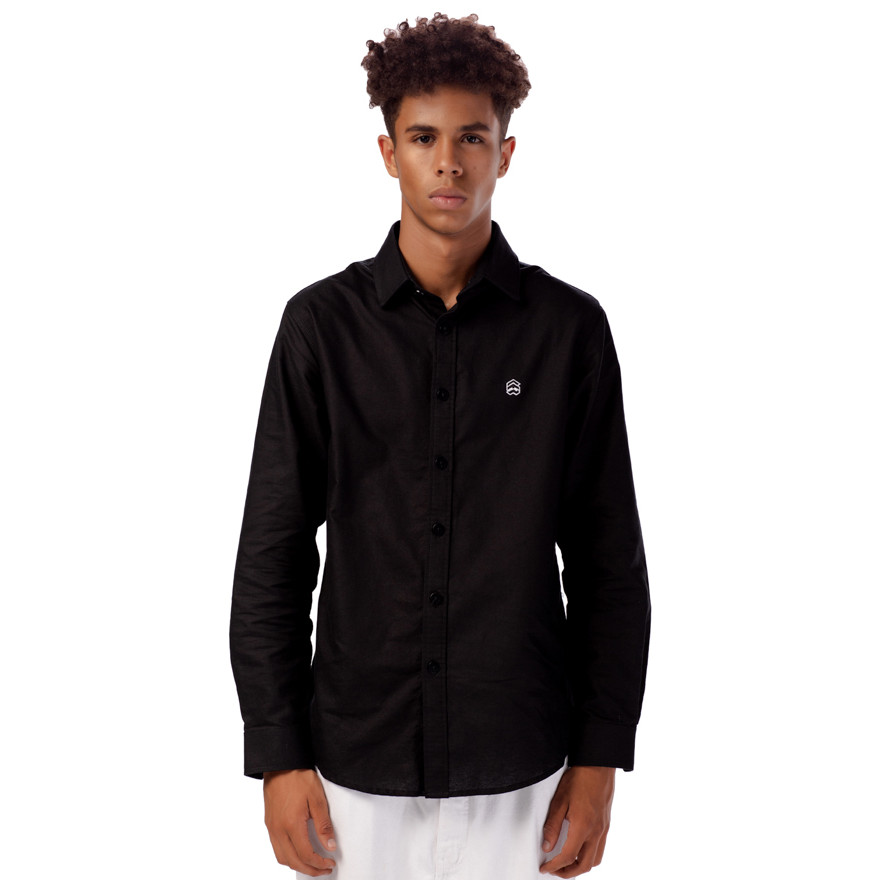Áo Sơ Mi 5THEWAY Tay Dài Đen aka 5THEWAY 5TW/RTW LS REGULAR SHIRT in BLACK