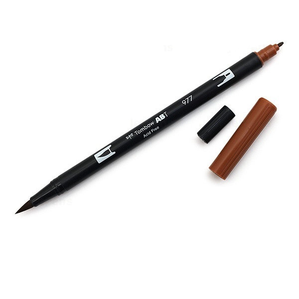 Bút lông cọ hai đầu Tombow ABT Dual Brush Pen - Brush/ Bullet - Saddle Brown