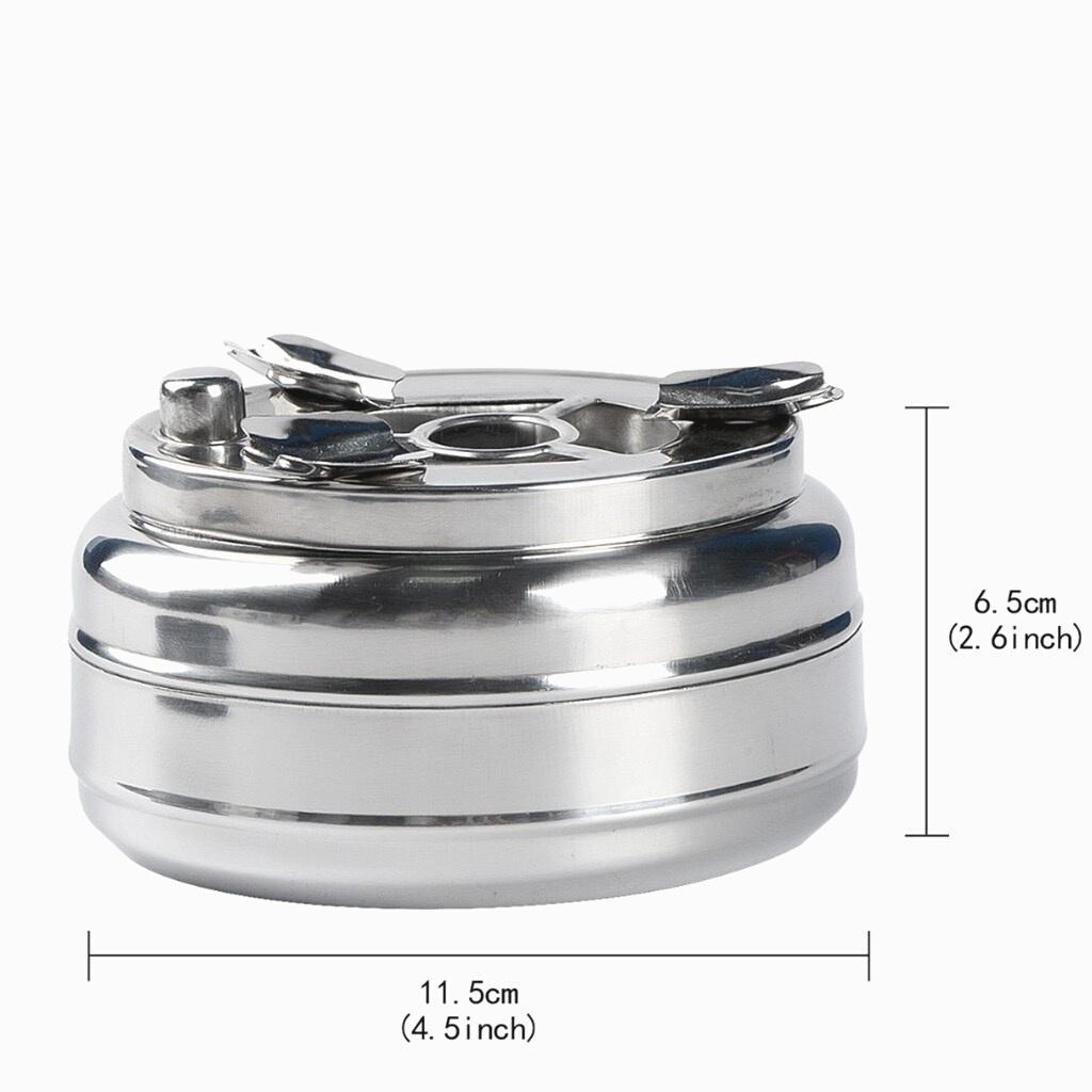 Gạt Tàn Thuốc Inox Sáng Bóng Có Nút Đóng Mở Tiện Dụng