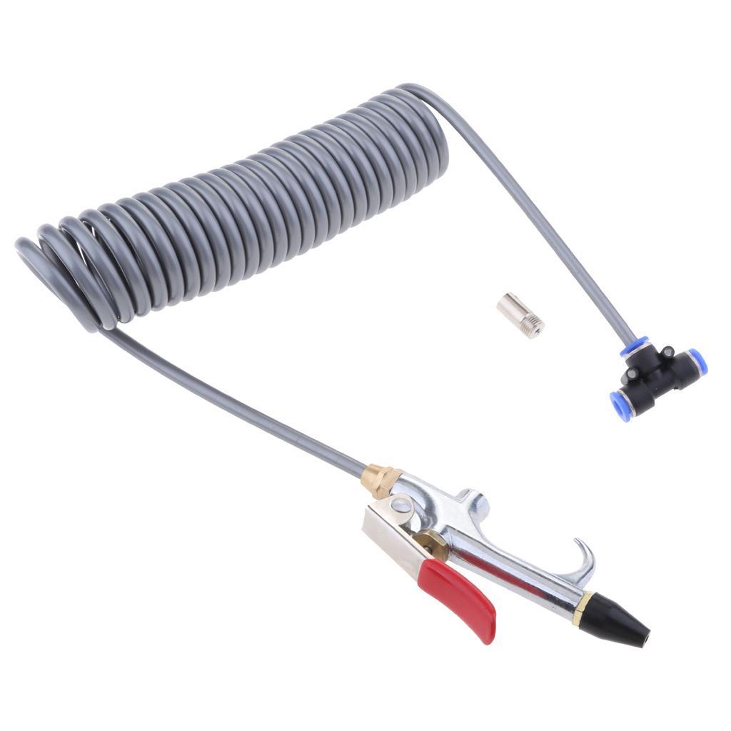 1/4'' Air Blower Blow Spray Gun + 3.5m Recoil Hose Dust Blower Clean Nozzle