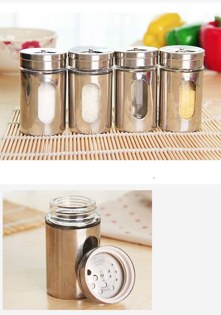 Hũ thủy tinh bọc thép không gỉ đựng gia vị Echo 80ml - Hàng nhập khẩu Nhật Bản