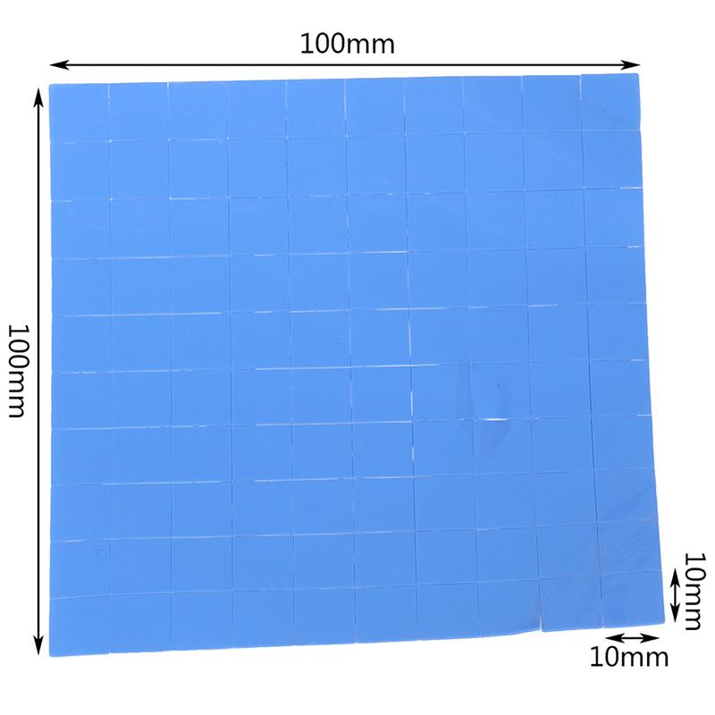 100pcs pad nhiệt gpu cpu làm nóng silicon dẫn điện dẫn điện 10*10*0,5mm