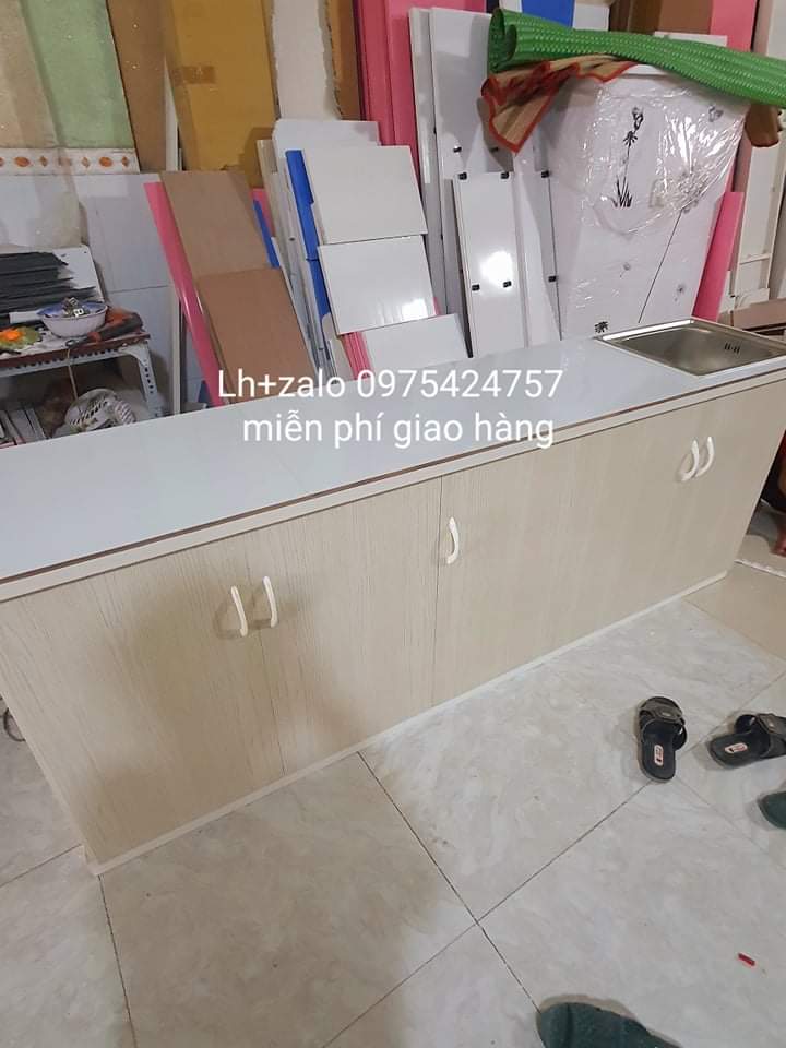 Tủ bếp mini sẳn bồn mặt dán gạch