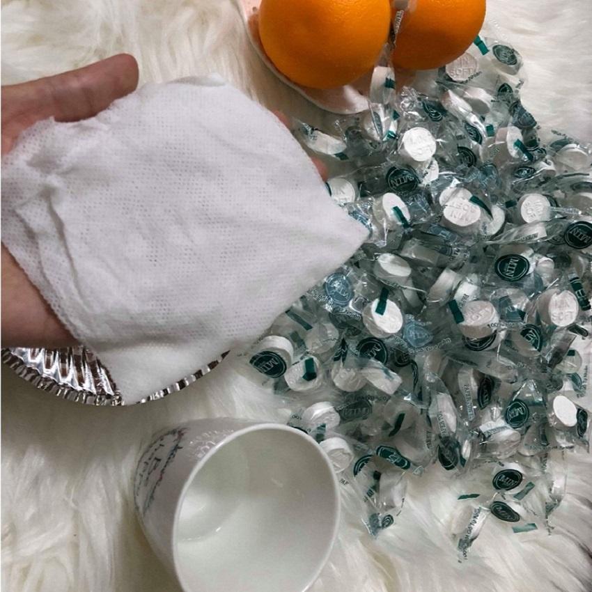 Khăn Nén Dạng Viên Kẹo Tiện Lợi MinSoft 100 viên