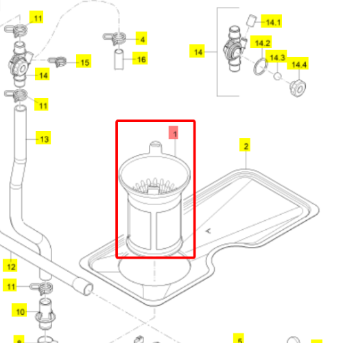 Lưới lọc rác máy rửa chén Winterhalter - 60004463 - Hàng chính hãng