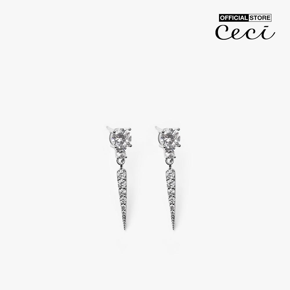 CECI - Khuyên tai nữ hình chóp nhọn đính đá sang trọng CC1-02000142-07