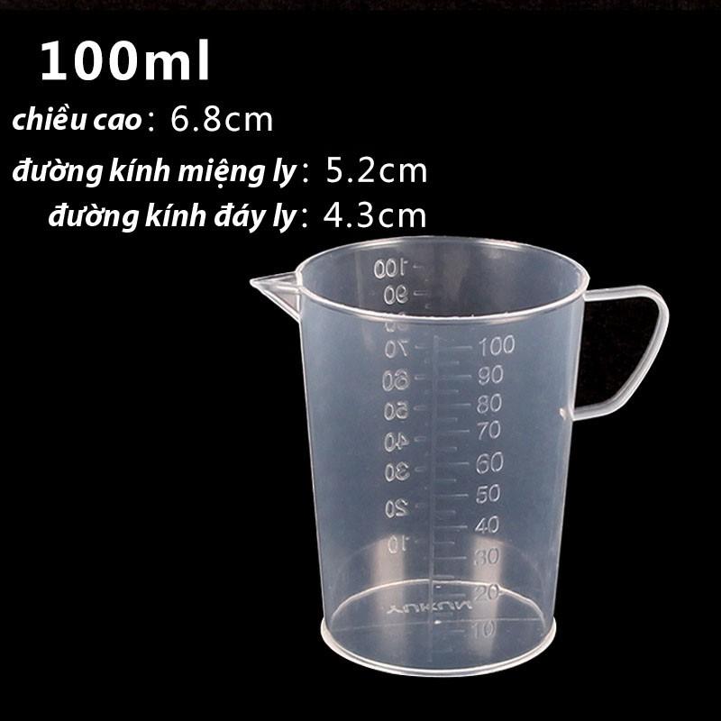 Ca Đong Chia Vạch Bằng Nhựa 100ml (Bộ 4 Cái)