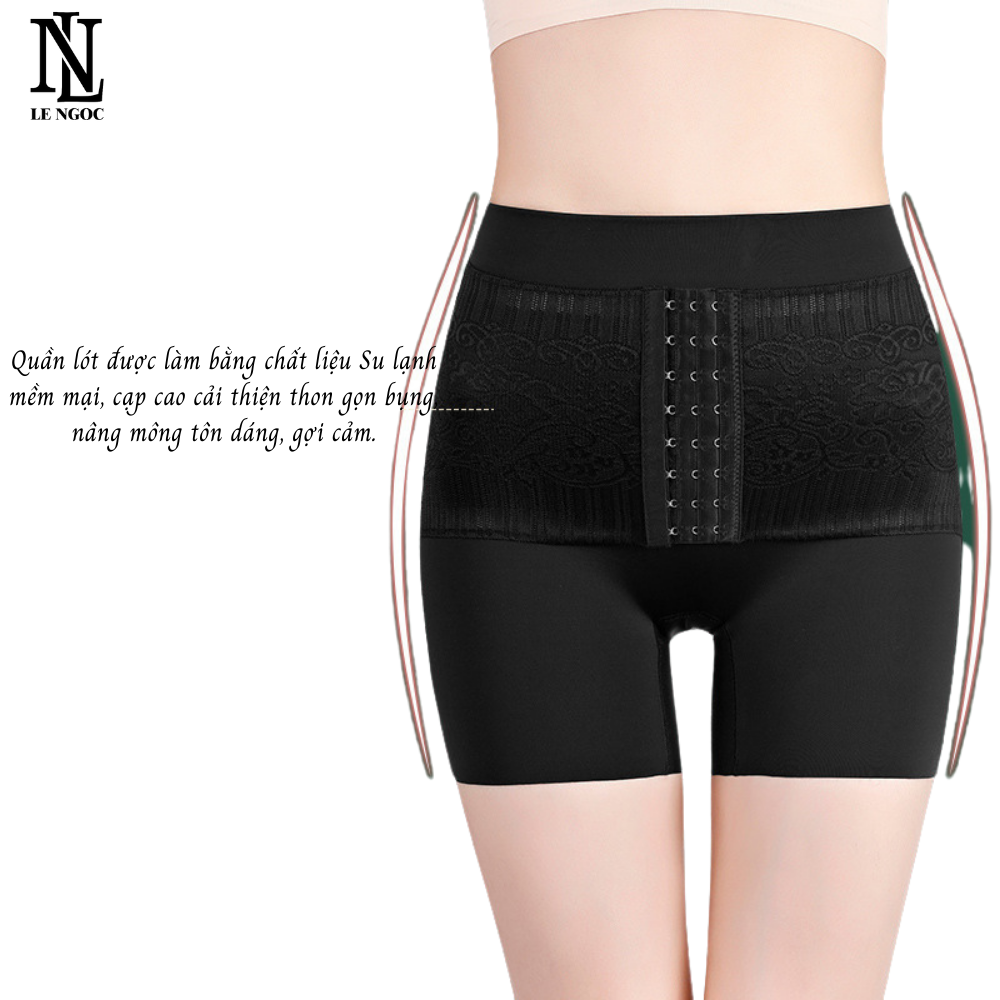 Quần gen nịt bụng lưng cao, quần nịt bụng 3 nấc cài trước đúc su nguyên khối tạo eo thon cao cấp - LN154