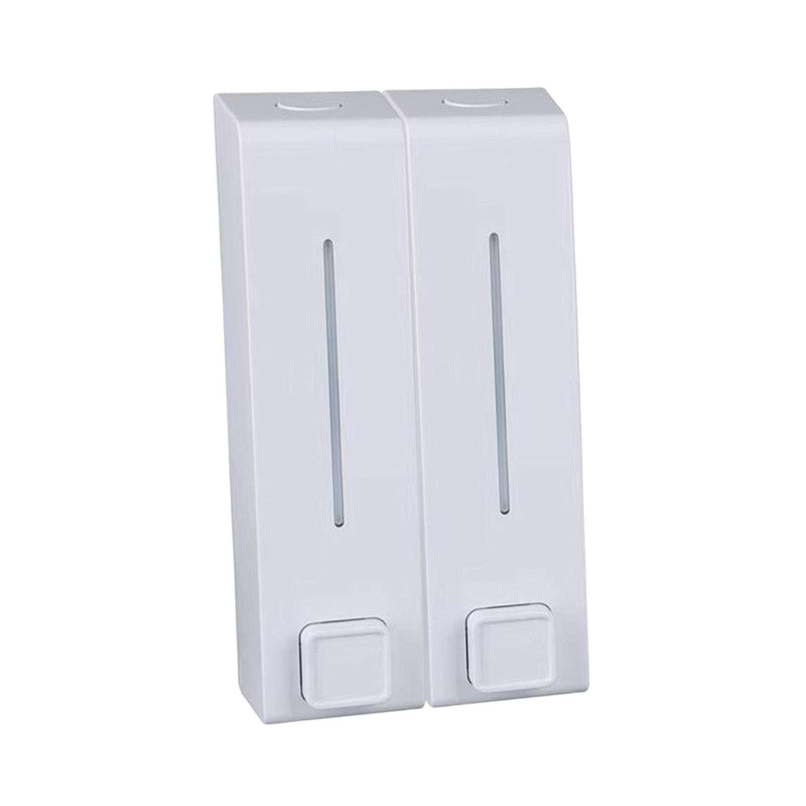 Shampoo Dispenser for Shower Wall,Wall Mounted Shower Soap Dispenser 2 Chamber,Refillable Shampoo Conditioner Pump Dispenser for Hotel Bathroom