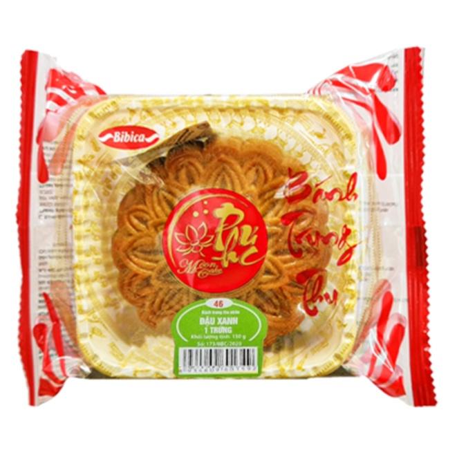 Bánh trung thu đậu xanh - gấc 1 trứng 150 gam Bibica ( 40A)