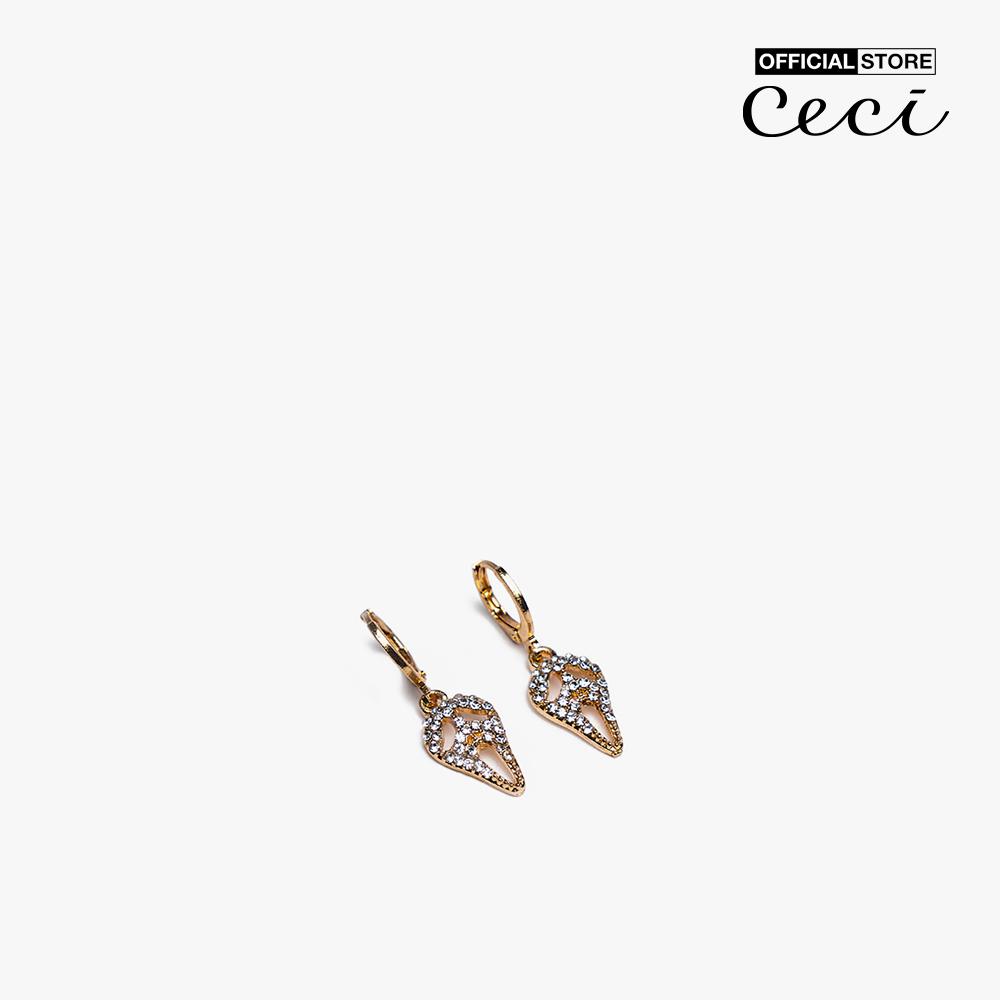 CECI - Khuyên tai nữ khoen tròn mặt đính đá thời trang CC1-02000051