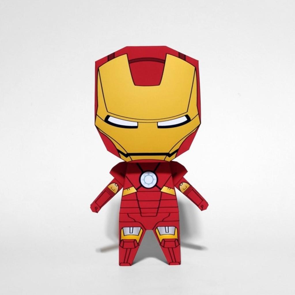 Mô hình giấy Marvel Avengers Robot Chibi Iron Man