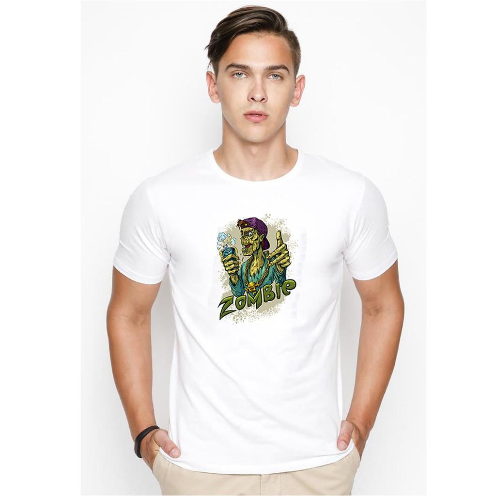 Áo thun nam in hình zombie Hàn Quốc vải dày mịn TEE19S143