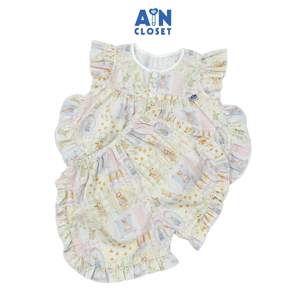 Bộ quần áo Ngắn bé gái họa tiết Thỏ Carrot Cotton - AICDBGKQKHHS - AIN Closet