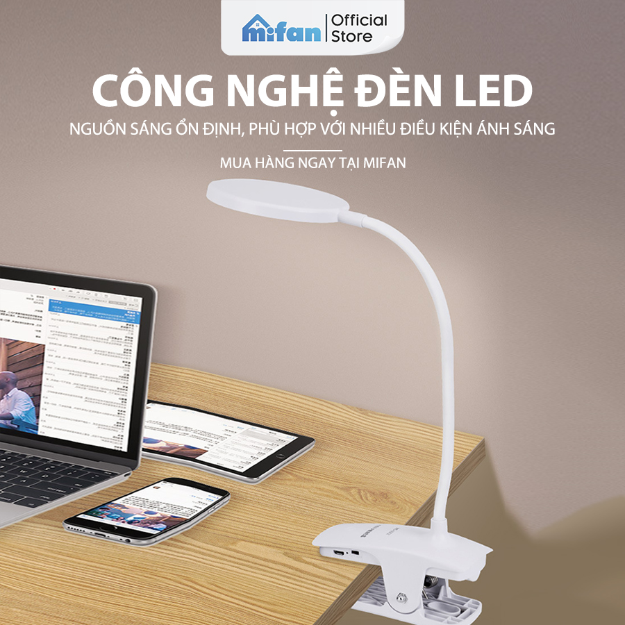 Đèn học để bàn chống cận tích điện Weidasi 6062 - Đế kẹp tiện lợi, Ánh sáng bảo vệ mắt chống cận thị