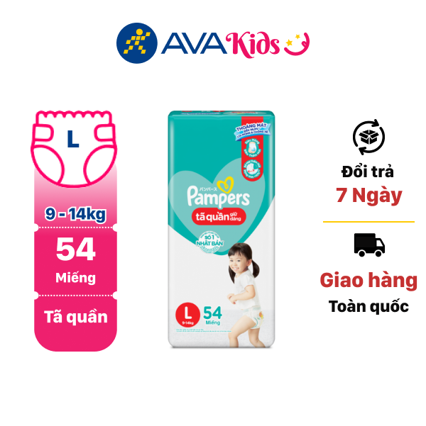 Tã quần Pampers Jumbo size L 54 miếng (cho bé 9 - 14kg)