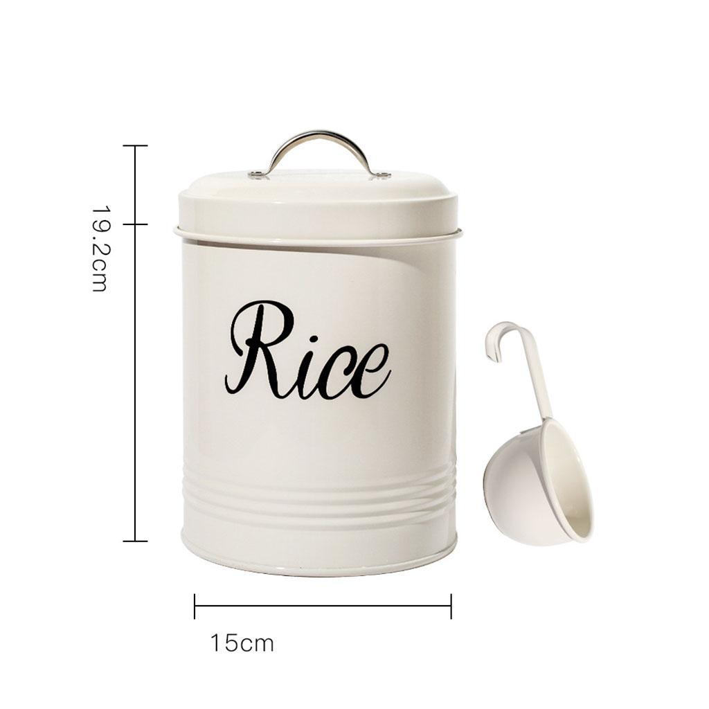 Rustic   Flour Rice Storage Tin Canister 3L Container