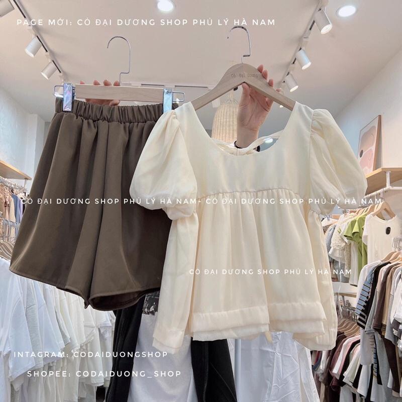 Set áo bbd be kèm quần nâu