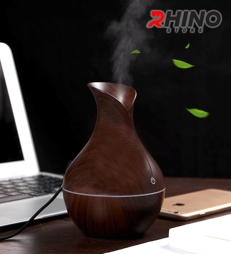 Máy phun sương tinh dầu tạo ẩm Rhino H401A hình bầu, dung tích 200ml nhiều màu - Hàng chính hãng