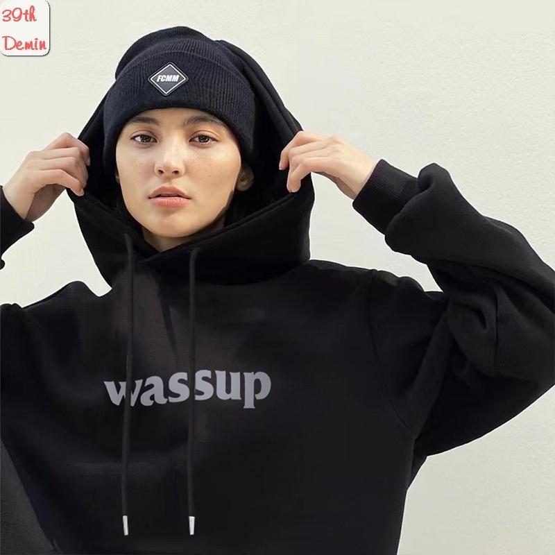 Áo nỉ Hoodie phong cách Hàn Quốc in chữ WASS UP chất NỈ COTTON lót BÔNG unisex nam nữ