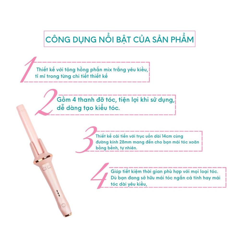 Máy uốn tóc tạo kiểu Hàn Quốc Lona đa năng, máy làm xoăn phồng tóc, tạo kiểu nhanh, xoăn lọn to nhỏ, bảo hành 12 tháng