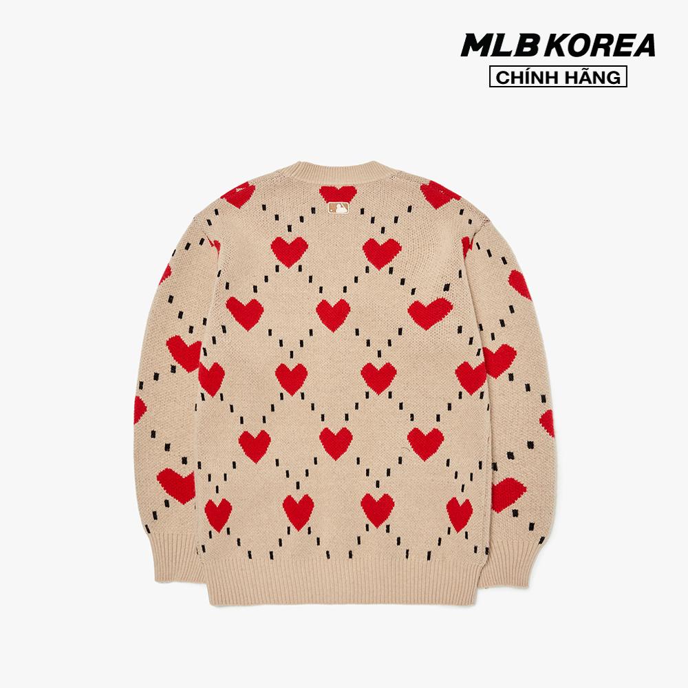 MLB - Áo khoác cardigan cổ V Heart All Over 3AKCH0224-43BGS